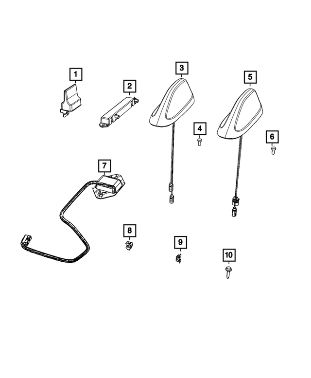 Cable & Base Assembly Antenna - Ram 1500 2021-2024