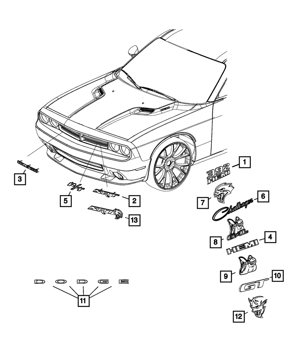 Front Fender Nameplate - Challenger 2015-2018