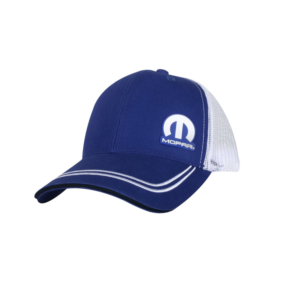Mopar cap blue with white rubber logo