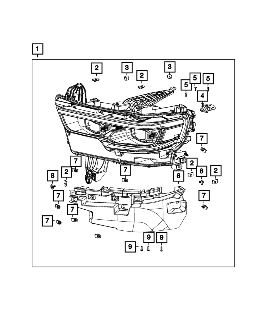 Reflektor lewy Edycja limitowana w kolorze czarnym Pełne diody LED