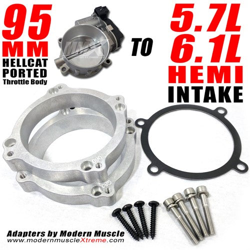 Hellcat 95mm gepoorte gasklephuisadapter naar 5,7L HEMI 