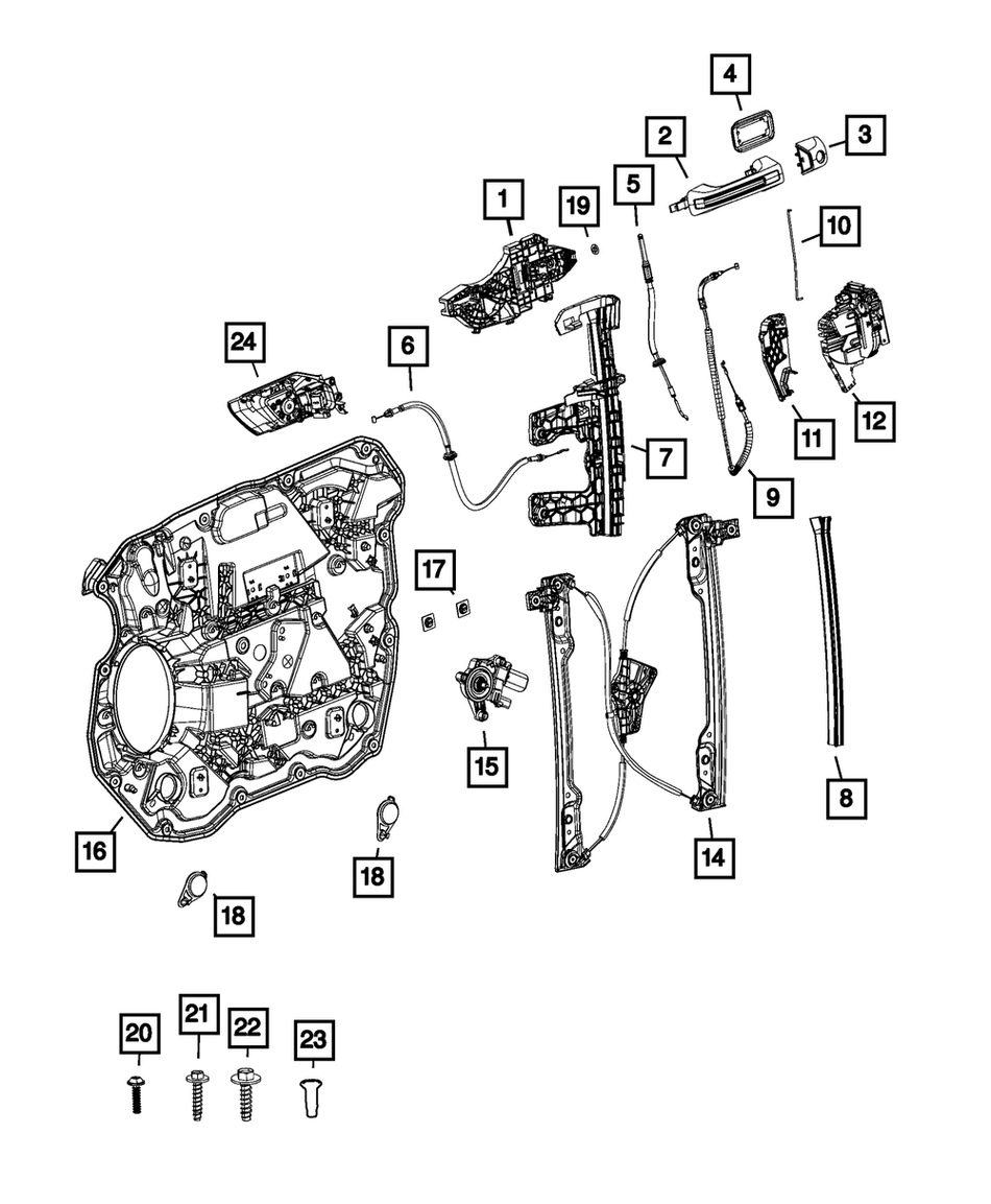 Door Latch Cover, LH - RAM 1500 19+