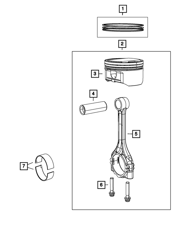 Piston with connecting rod 5.7 VVT HEMI 09+ 2/4/6/8