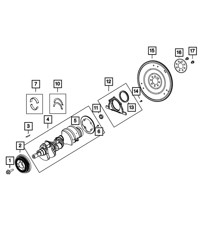 Bolt oil seal crankshaft flywheel side HEMI
