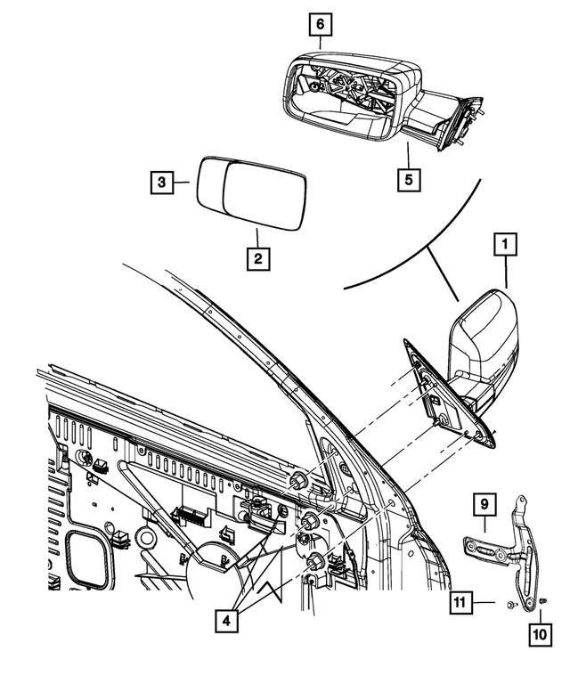 Exterior Mirror Outside Rearview RH Chrome 17+