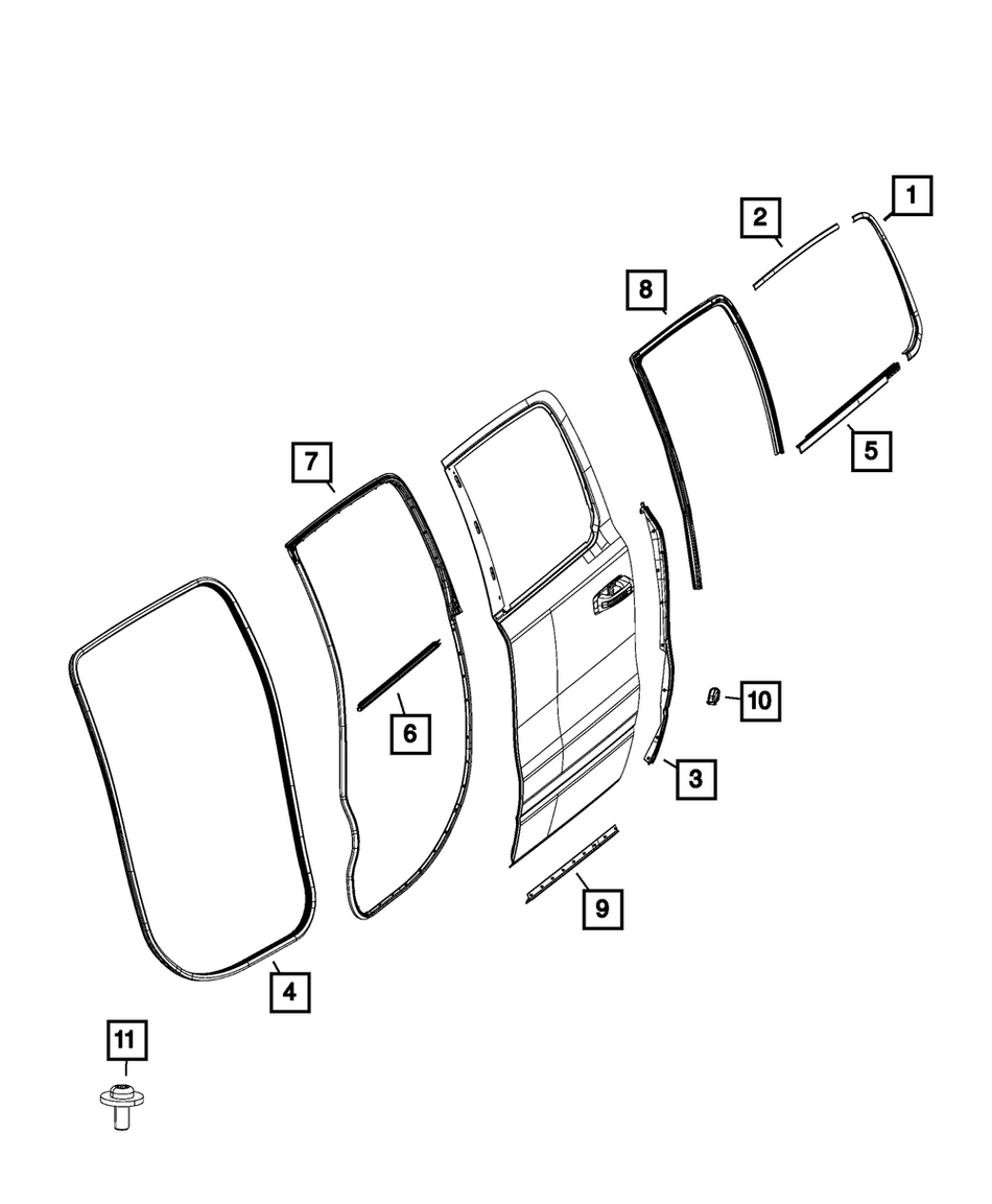Day Light Opening Molding, LH - RAM 1500 2019