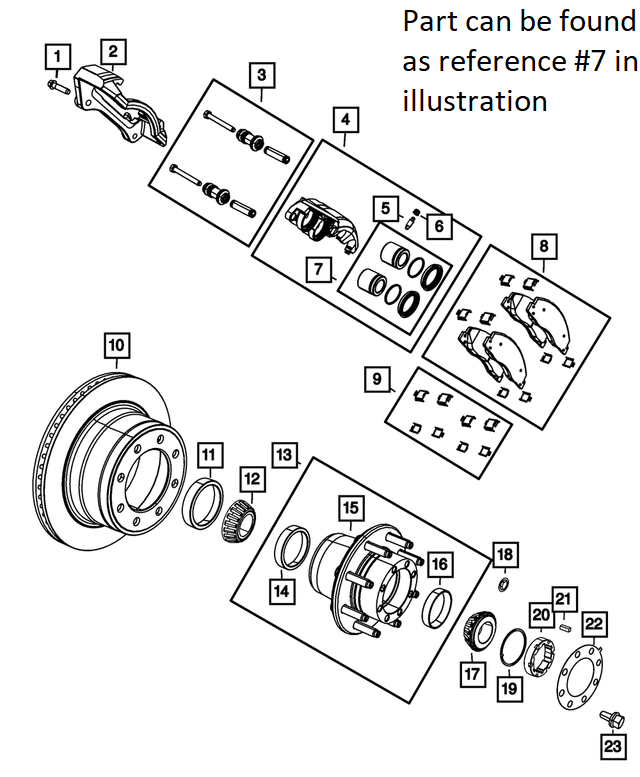 Rear Brake Caliper Rebuild Kit - Ram 2019+ DJ Powerwagon