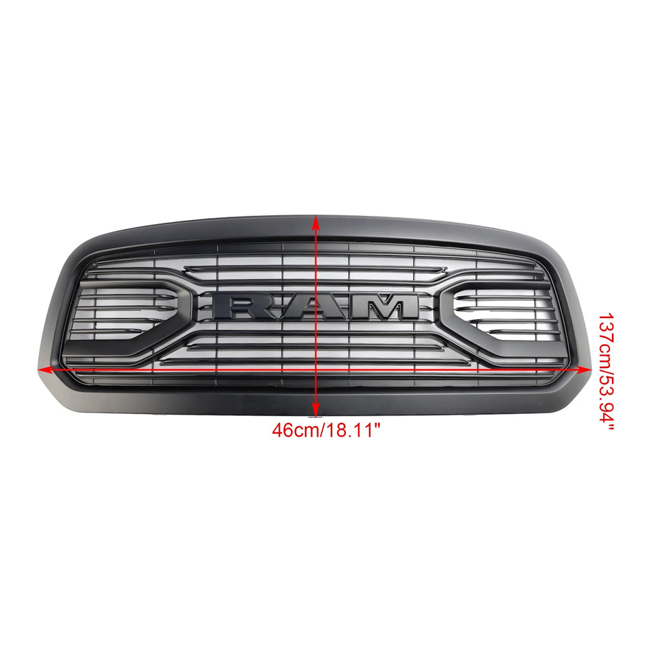 Big Horn Style Front Grill Generic Black - RAM 1500 13-18 (With 3xLED Lights)