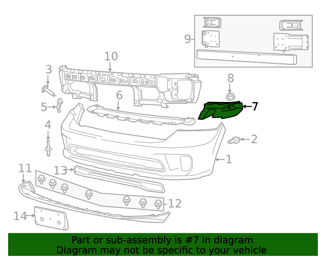Bracket Retainer Front Bumper RH 1500 13+