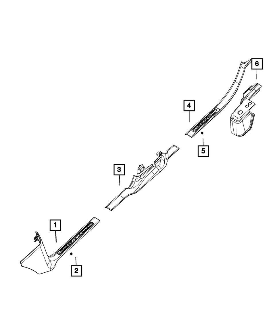 Dorpellijst onderste B-stijl, links - RAM 1500 19+
