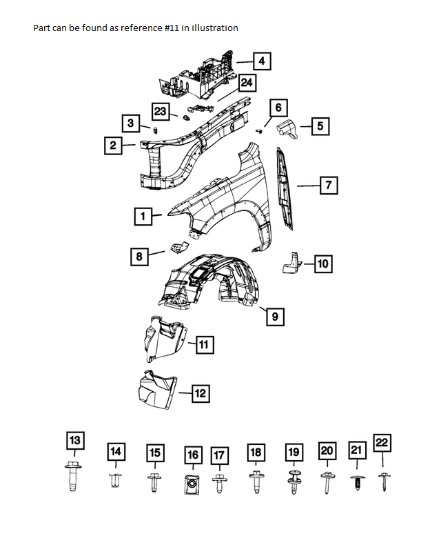 Wheelhouse Shield, Front Right - Ram 1500 TRX 2021+