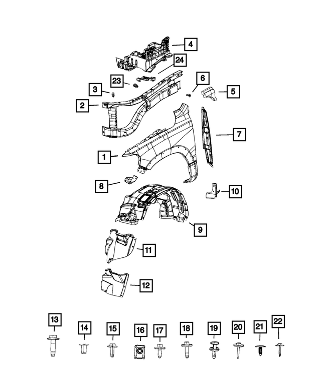 Fender Panel, Left (w/o holes) - Ram 1500 2019-2025