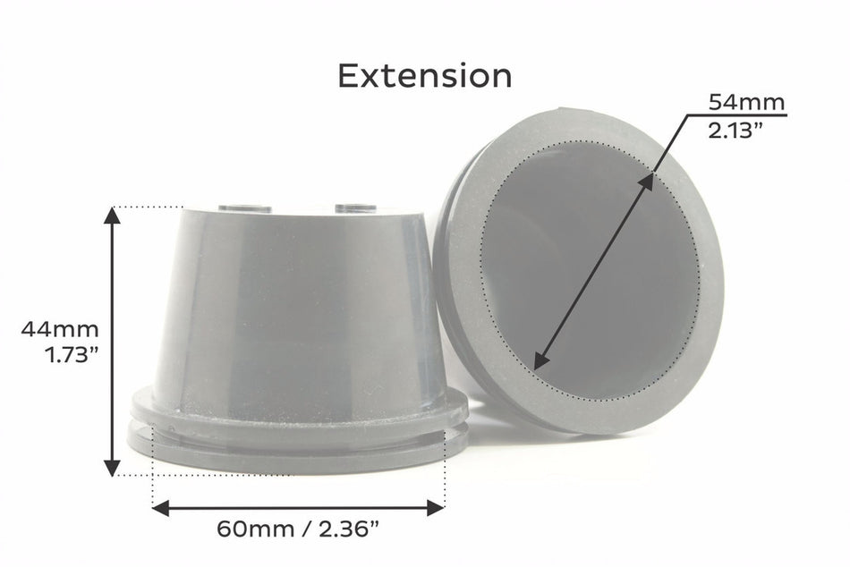 Rubber housing cap extension (extended version)