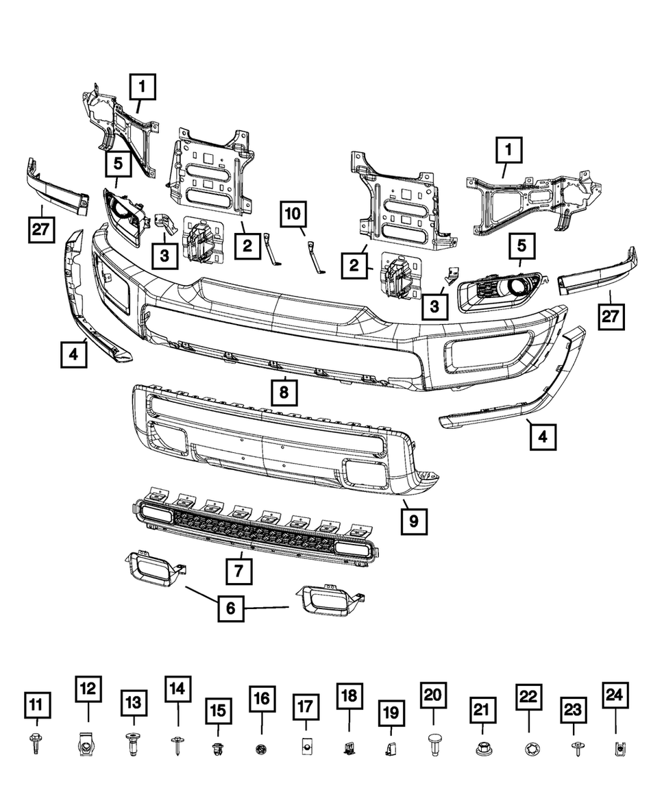 Bumper Bracket Kit - RAM 1500 2015-2018 / Classic 19-24