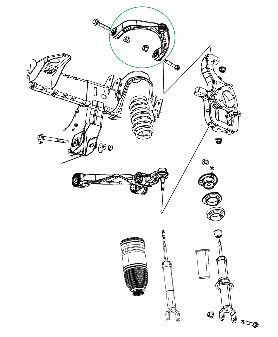 Upper Control Arm, Front Left - Ram 1500 TRX 2021+