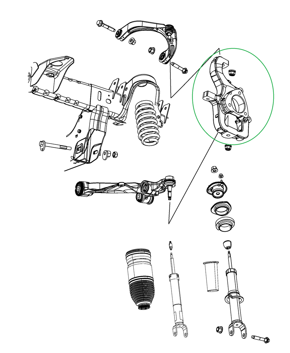 Front Knuckle, Right - Ram 1500 TRX 2021+