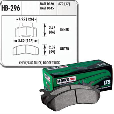 HAWK LTS Brake Pads Front RAM 2500/3500 94/99 Dana 44