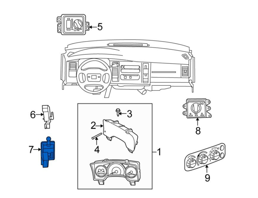 Brake light switch dodge RAM 1500 99/09