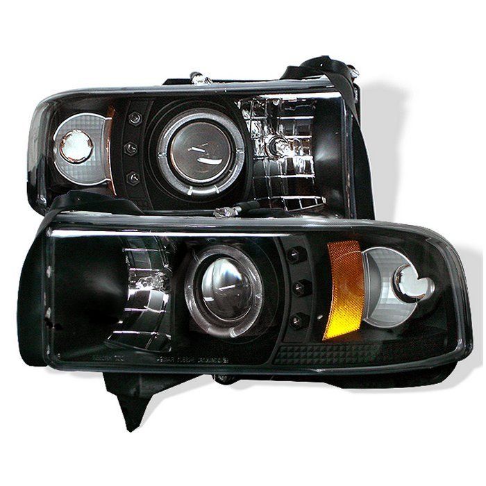 Spyder Dodge Ram Projector Headlights LED Halo Blk 94/02
